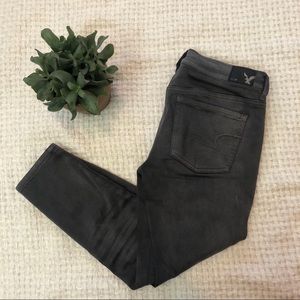 Grey AE jegging crop pants